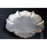 Silver pedestal dish of hexagonal fluted form - Stamped 1429 to underside - Maker E.V for Edward