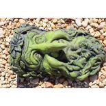 Weatherproof stone effect green man with a hook nose
