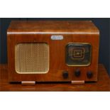 1950s teak Valve radiogram by Eveready lead cut at unit