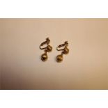 Pair of 1950's / 1960's earrings signed by Jewelcraft in brushed gold colour.