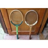 two vintage tennis rackets, one ironmonger street stamford