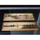 Oil landscapes on wooden panels - early 20th century.