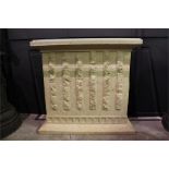 A Plaster effect glass topped console table