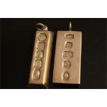 Two silver ingots 62g total