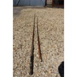 fly fishing - two split cane rods, one with brass fittings