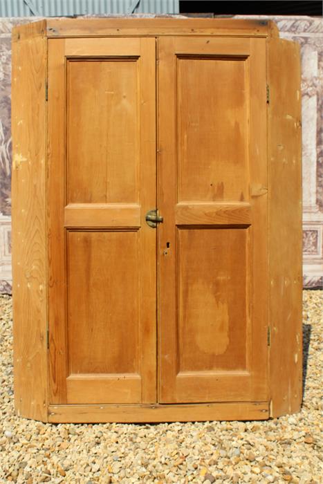 A Large 19th century Pine corner cupboard with shelves - Image 5 of 8