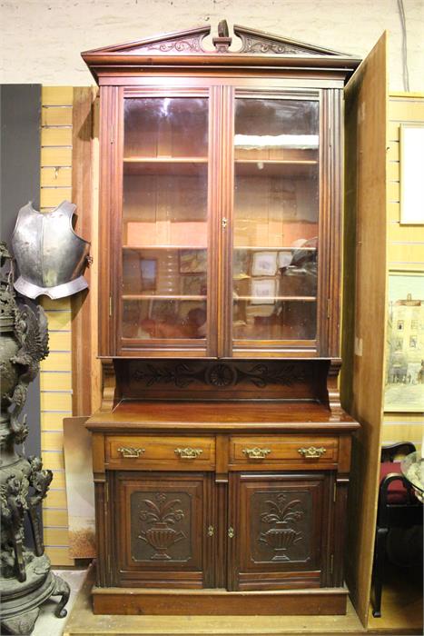 A glazed dresser bookcase - late 19th century - good quality.