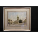 Cyril J. Mayes '83 Watercolour of all saints church - Stamford - Of local interest - signed lower