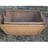 2 vey large vintage wicker baskets