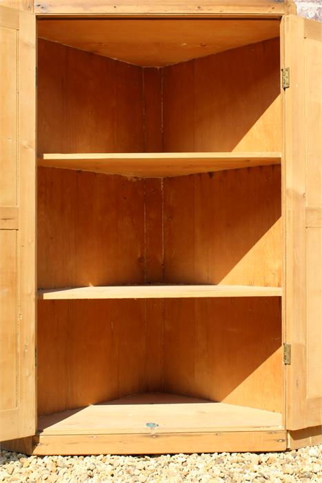 A Large 19th century Pine corner cupboard with shelves - Image 7 of 8