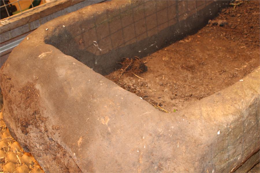 A Large stone trough garden planter, previously from a farm in Yorkshire, measuring approximately: - Image 8 of 13