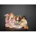 six dolls porcelain including a zapf collection and Leonardo