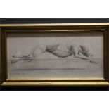 Greyhound pencil drawing or print -' Clampitt 1986'