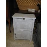 lloyd loom style bedside cabinet table painted white