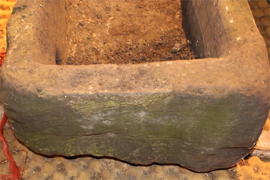 A Large stone trough garden planter, previously from a farm in Yorkshire, measuring approximately: - Image 6 of 13