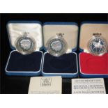 Silver proof coin His Royal Highness The Prince of Wales and Lady Diana Spencer x 2 Boxed Silver