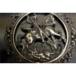 A George and the Dragon pendant in base metal possibly low grade silver circa 1960.