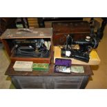 Two singer sewing machines