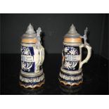 Two musical steins, one has a chip