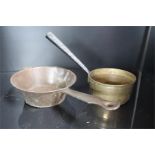 metal sifter and brass pan