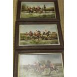 Horseracing interest - 3 paintings of racing horses and jockeys - oil on canvas - initials signed