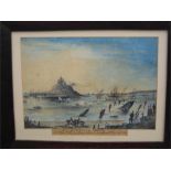 A painting of St Michael's mount the following details were inscribed on the original back of the