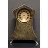 A Silver clock and enamel face (movement lacking). Birmingham 1920. Dimensions are approximately 2.5