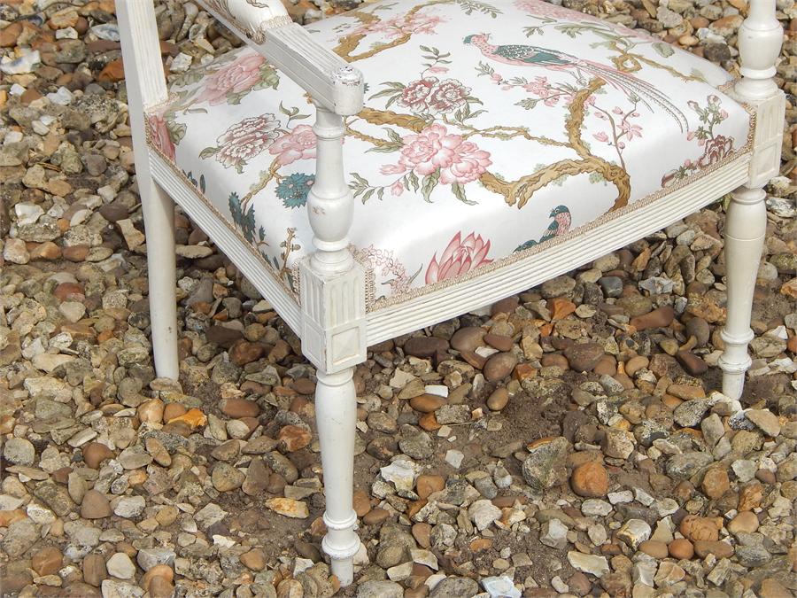 Pair of French armchairs in original paint, first quarter 20th Century. ~ - Image 5 of 5