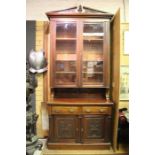 A glazed dresser bookcase - late 19th century - good quality. 2.46m High 109cm high 49cm depth.