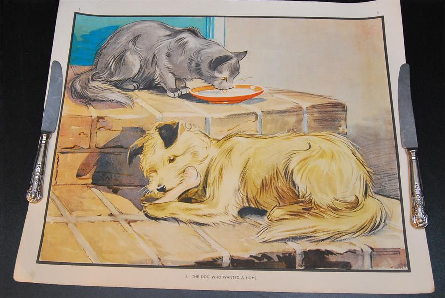 A 1940's Vintage educational school poster of cat and dog - Image 6 of 6