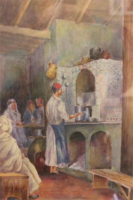 watercolour of a Turkish coffee house, bearing signature F.Thurston. - Image 20 of 35