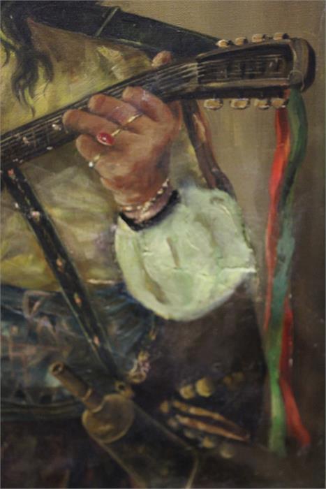Mandolin Player possibly South American. Oil on canvas. Bearing signature and dated "K. Tippmer" ' - Image 11 of 30