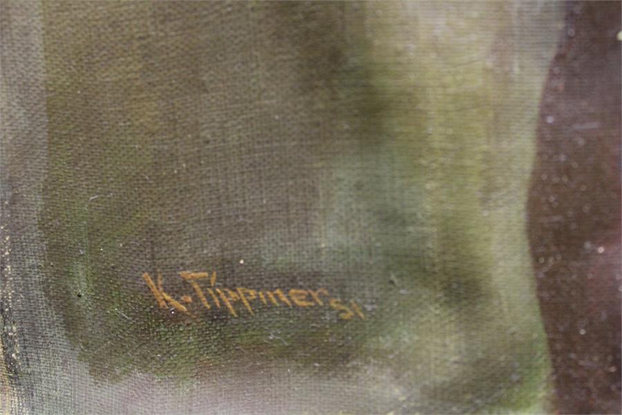 Mandolin Player possibly South American. Oil on canvas. Bearing signature and dated "K. Tippmer" ' - Image 7 of 30