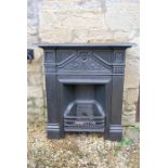 Cast metal fireplace - reproduction. Fire brick as-found