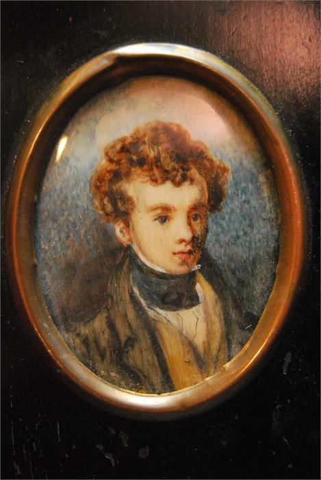 Miniature portrait painting of a boy in regency period - Early 19th Century - Image 5 of 8