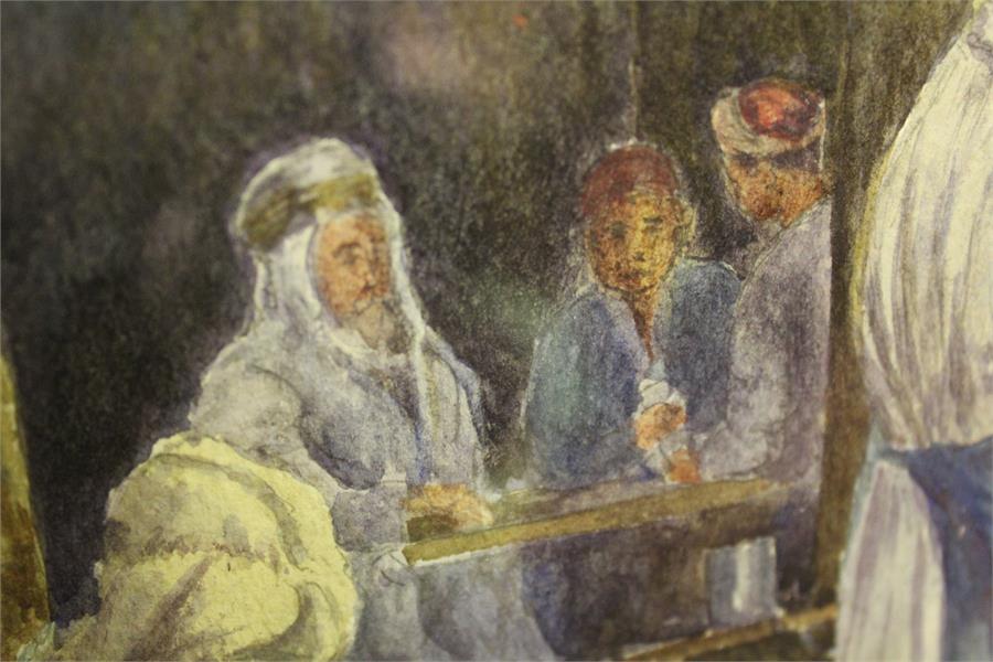 watercolour of a Turkish coffee house, bearing signature F.Thurston. - Image 5 of 35