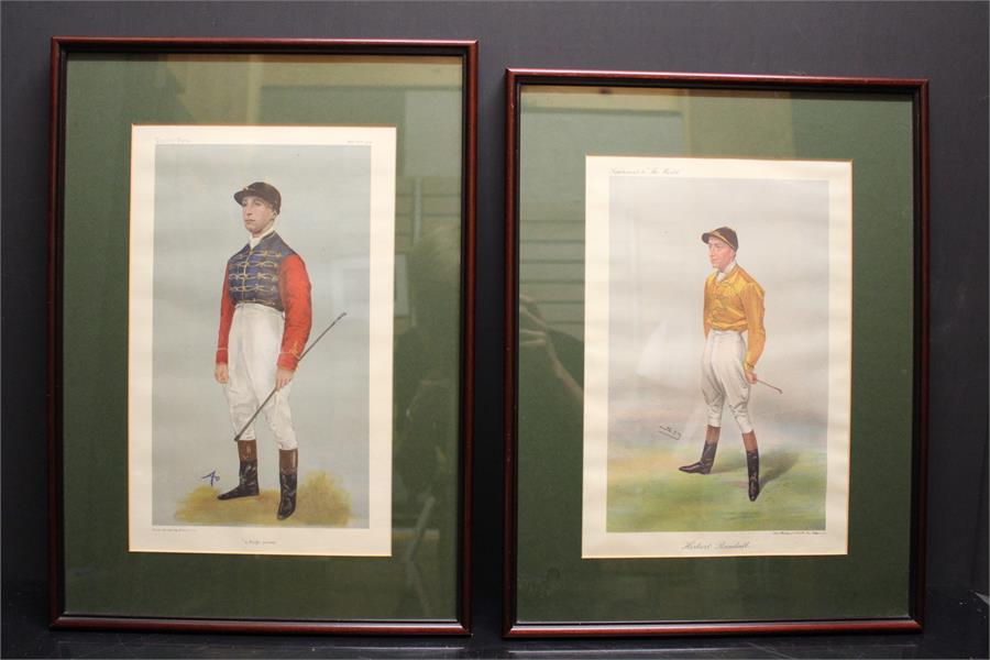 Horseracing - Two jockey Chromolithographs / prints A Vanity Fair - "A Kings Jockey" After - "AO" (