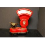 "The Berkel Auto Scales" red enamel sweet shop scales