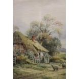 Watercolour of a cottage scene. Bearing Signature T. H. Annandale,