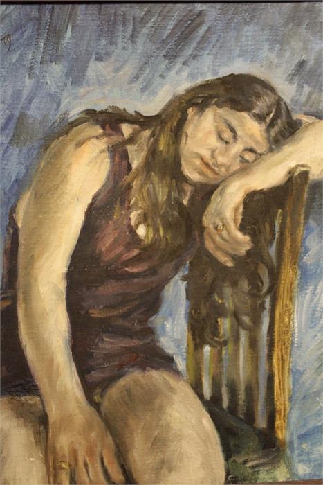 Francis Rudolph, a study of a woman asleep on a chair bearing signature " Rudolph '79 ". - Image 7 of 27