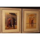 Two prints after Jack Vettriano . frame size is 53 cm high by 43 cm wide print 33.5 cm high by