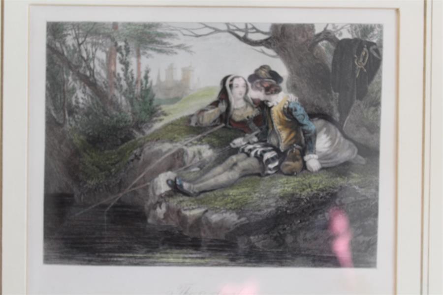 Four coloured engravings / prints "the anglers", one after Margaret Gillies - Alfred T Heath, one " - Image 9 of 11