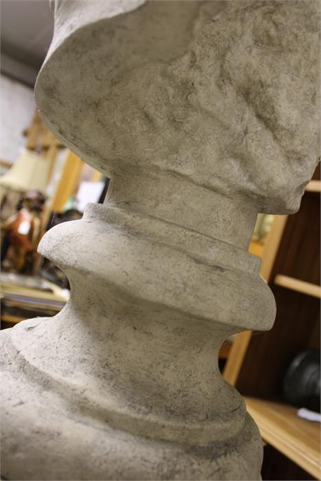 Julias Ceaser bust on square tapered pedestal - stone effect resin. - Image 13 of 14