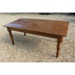 Oak farmhouse style kitchen dining table. Measures: