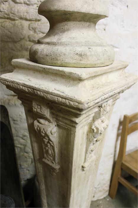 Julias Ceaser bust on square tapered pedestal - stone effect resin. - Image 12 of 14