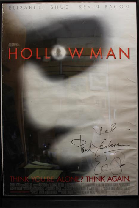 Hollowman Film Poster purportedly ex carlton studio, Signed by cast members - Kevin Bacon and