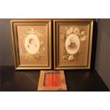 Two photographs in frames and a photograph frame with brass corners.