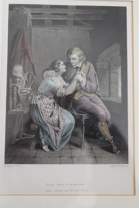 Four coloured engravings / prints "the anglers", one after Margaret Gillies - Alfred T Heath, one " - Image 4 of 11