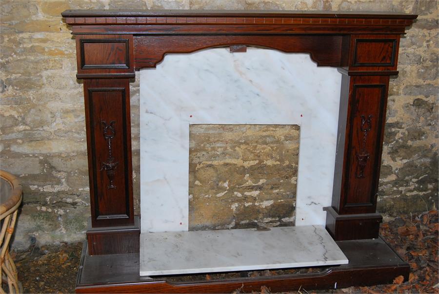 Fire surround with marble