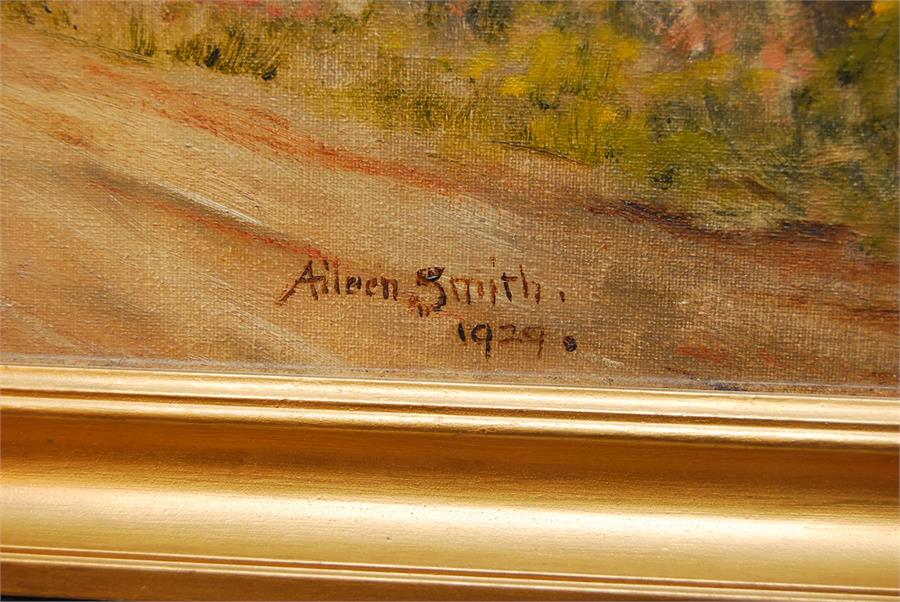 oil painting of a cottage bearing signature Aileen Smith and dated 1929 - Image 2 of 2